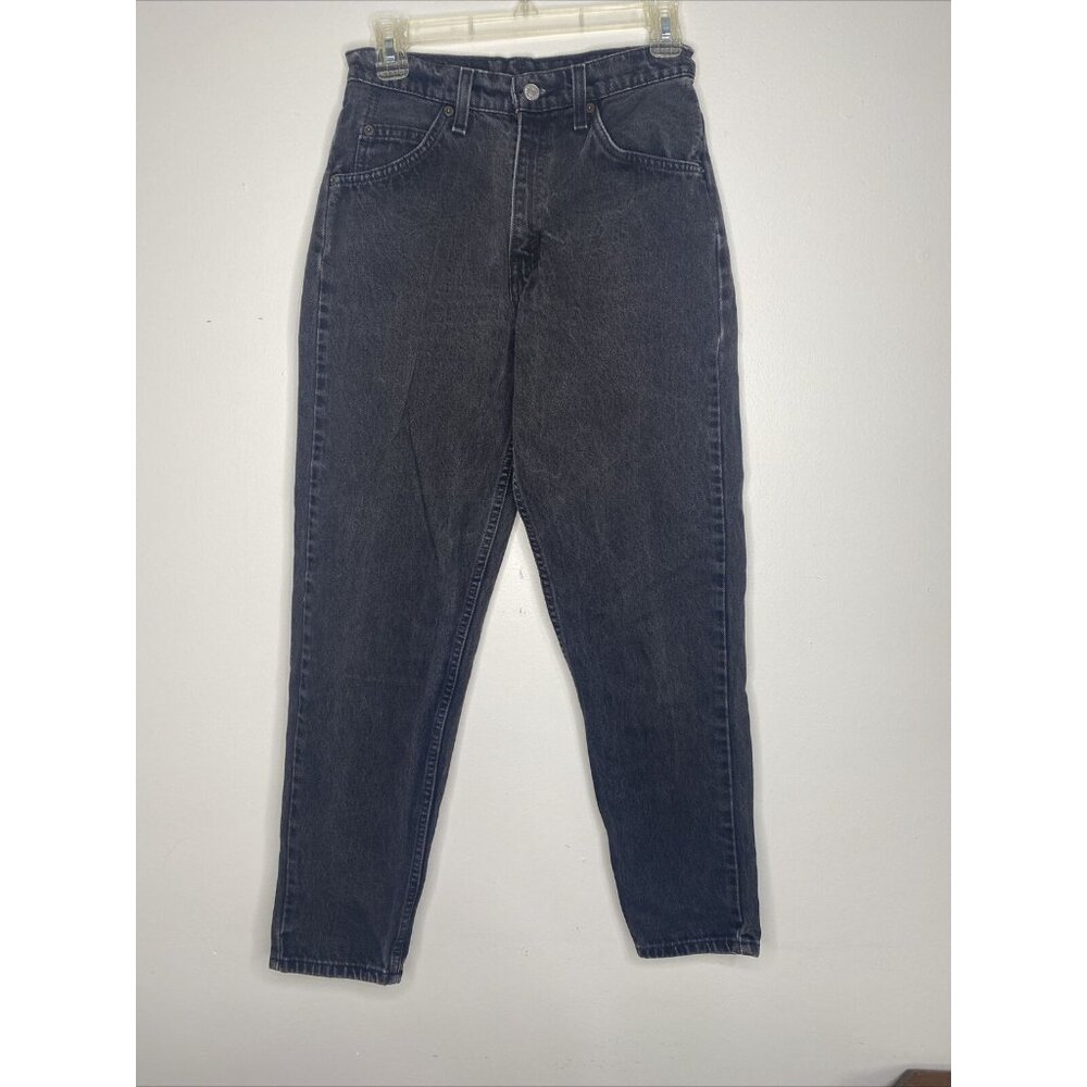 Vintage Levi's Women's 962 Tapered Leg Relaxed Fit Mom Jeans Made USA Black Sz 7